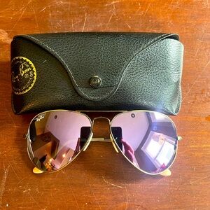 Official Ray- Ban Aviator Sunglasses - Purple tint